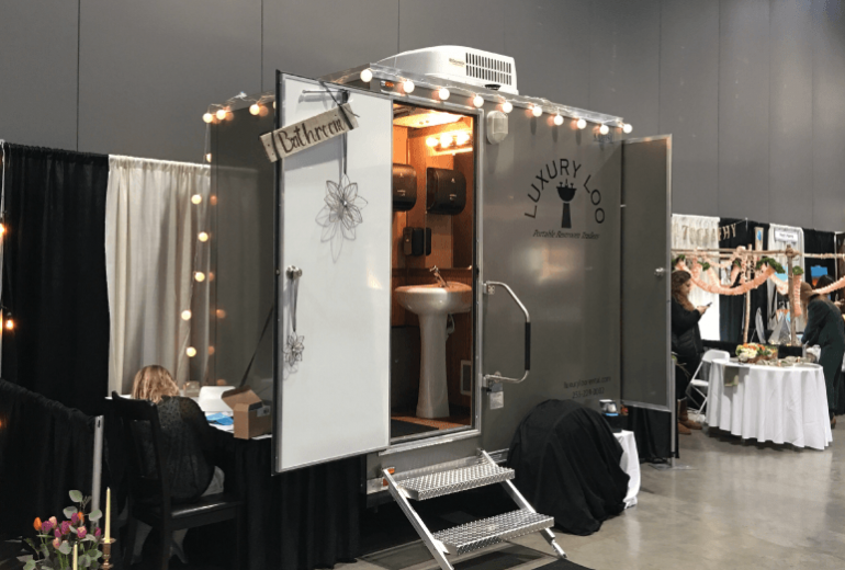 Portable Restroom Rental at a trade show event.